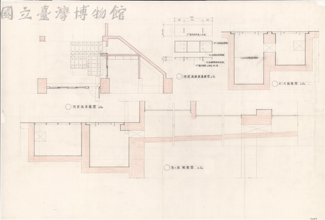 (污泥池平面圖 污泥池鐵板蓋詳圗 A-A剖面 B-B剖面藏品圖，第1張
