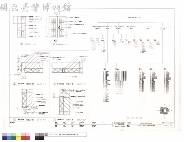 MASTER KEY系統圖及隔音門大樣圖藏品圖，第1張