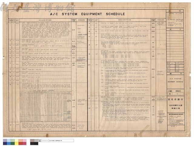 A/C SYSTEM EQUIPMENT SCHEDULE藏品圖，第1張