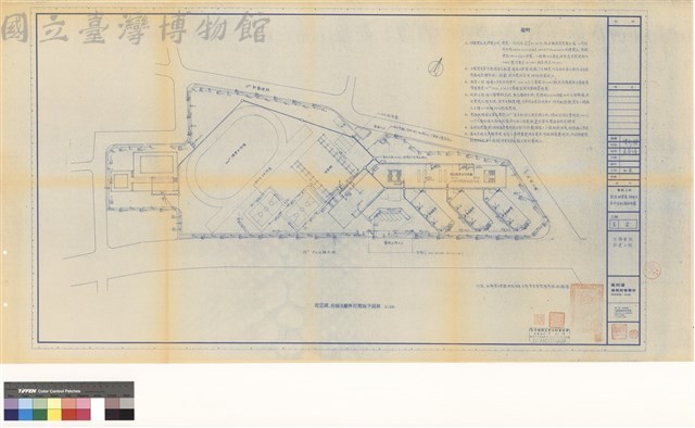 電氣工程 
說明.配置圗.幹線及屋外灯配線平面圖藏品圖，第1張