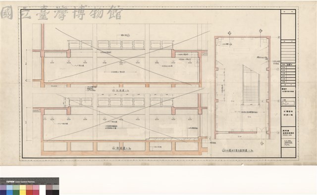 樓梯甲地下室平面及剖面藏品圖，第1張