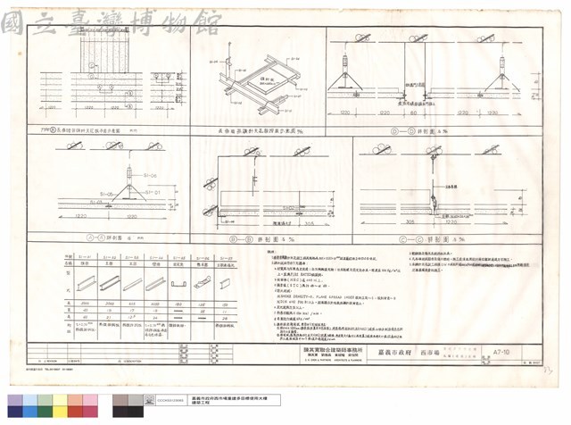 TYPE B長條暗架礦纖天花板平面示意圖,長條暗架礦纖天花板按裝示意圖,D-D詳剖圖,A-A詳剖圖,B-B詳剖圖,C-C詳剖圖藏品圖，第1張