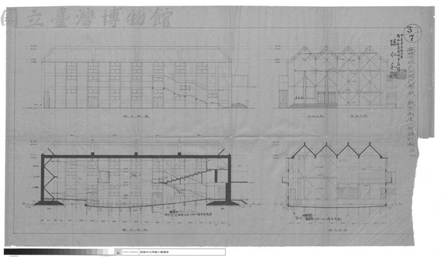 正面、背面、側面立視圖、縱橫剖面圖藏品圖，第1張
