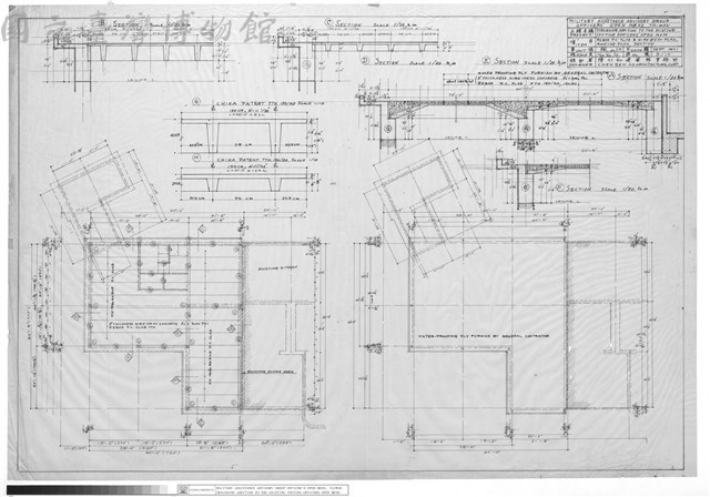 REBAR P.C. SLAB & WIRE-MESH PLAN,ROOFING PLAN,SECTION藏品圖，第1張