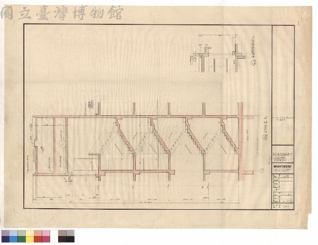 乙戶D梯剖面/屋頂瞭望室墻剖面藏品圖，第1張
