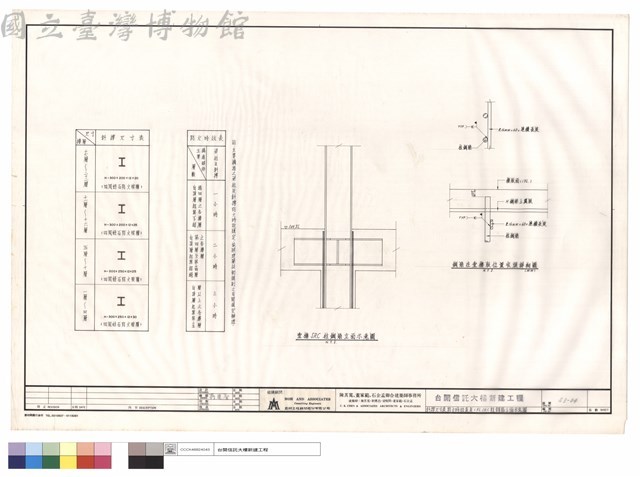 斜撐尺寸表.防火時效表及1FL.SRC柱鋼筋立面示意圖藏品圖，第1張