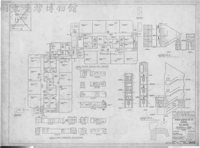 THIRD FL REFLECTED CLG. STAIRS&CORRIDORS ELEVS藏品圖，第1張