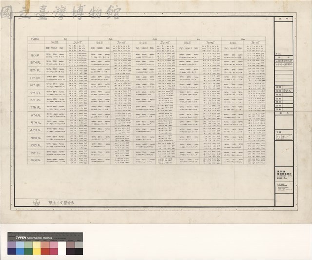(1/S-31樑大小及接合表)藏品圖，第1張