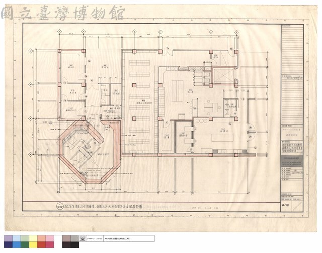 地下室鈷六十治療室,病歷及X-光片存室等平面配置詳圖藏品圖，第1張