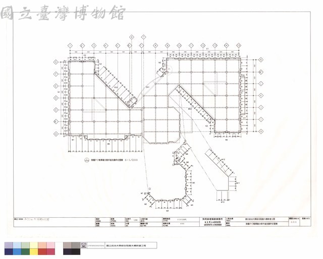陸層PC帷幕牆分割平面及鐵件位置圖藏品圖，第1張