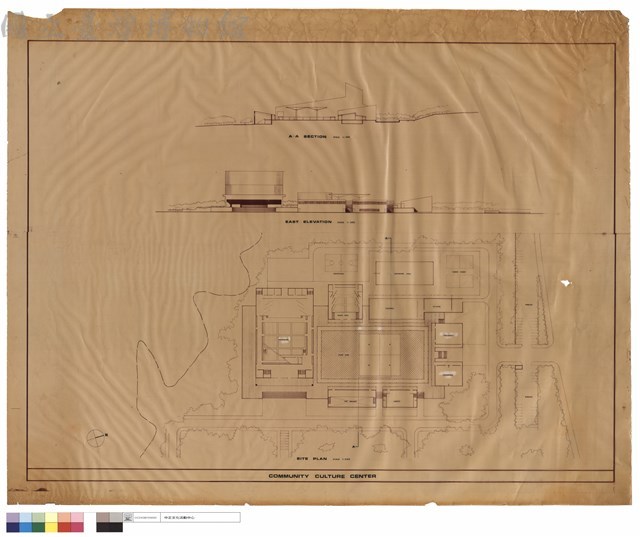 A-A SECTION,EAST ELEVATION,SITE PLAN藏品圖，第1張