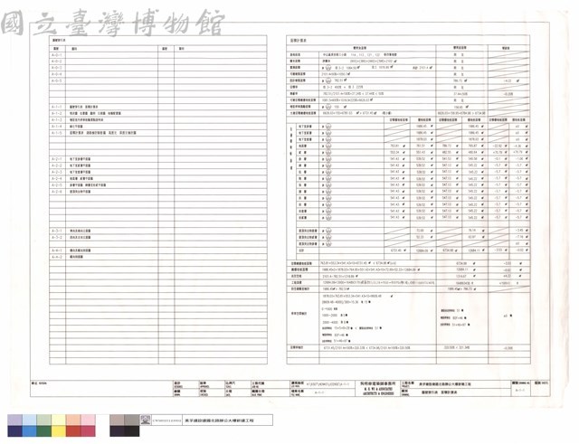 圖號索引表、面積計算表藏品圖，第1張