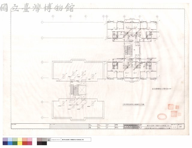 A棟拾貳層及屋頂突出物壹層排水平面圖藏品圖，第1張