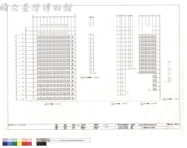 PC帷幕牆北向分割立面圖藏品圖，第1張