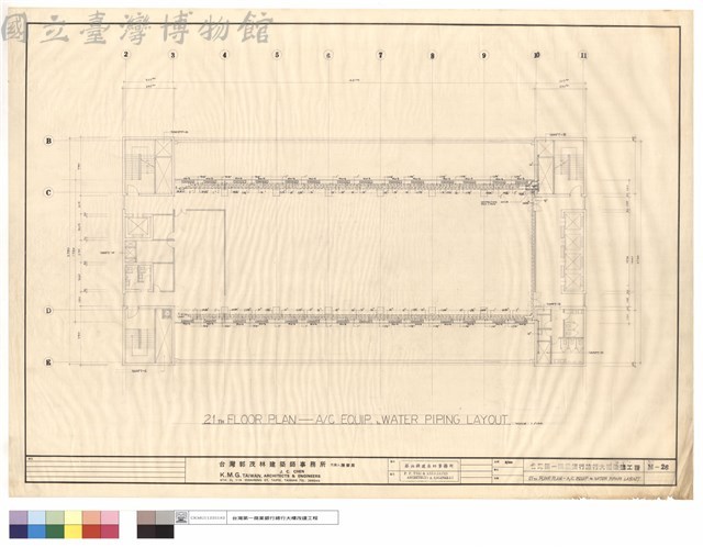 21TH FLOOR PLAN-A/C EQUIP. & WATER PIPING LAYOUT藏品圖，第1張