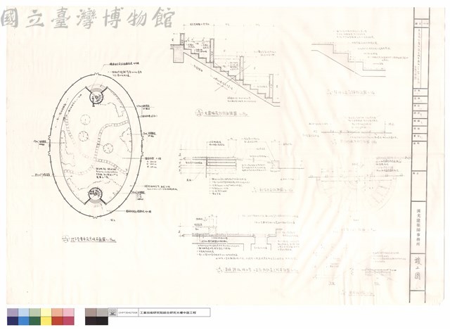 貳、參館B1層中庭景觀平面及六F露台平面及其他詳圖藏品圖，第1張