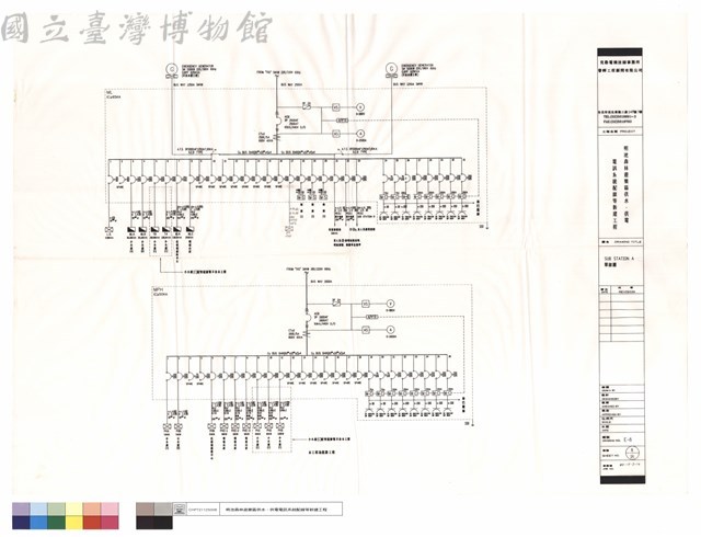 SUB STATION A 單線圖及配電盤詳圖藏品圖，第1張