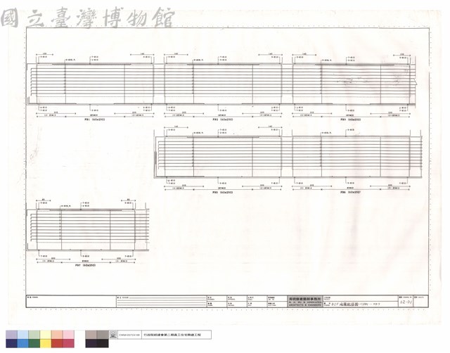 B2F地梁配筋圖(一)FB1~FB7藏品圖，第1張