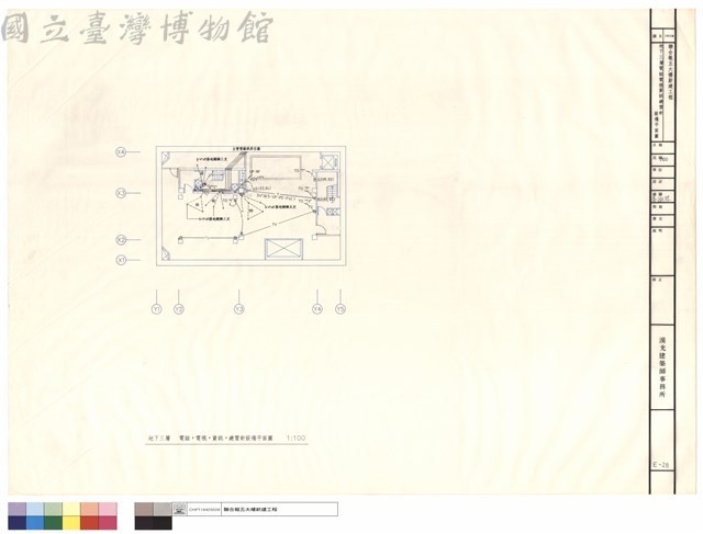 地下三層電話電視資訊避雷針設備平面圖藏品圖，第1張