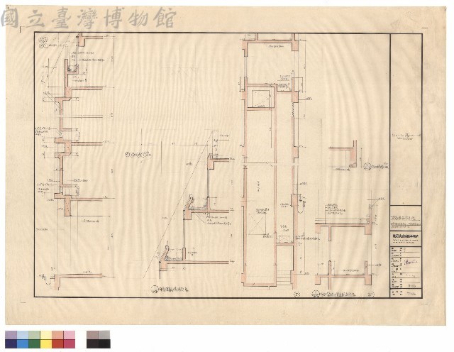 甲部轉角牆剖面,甲部騎樓外側,甲部貨梯、管道間剖面藏品圖，第1張