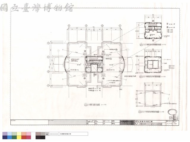 E棟屋頂層及D,E,F棟屋頂突出物平面圖藏品圖，第1張