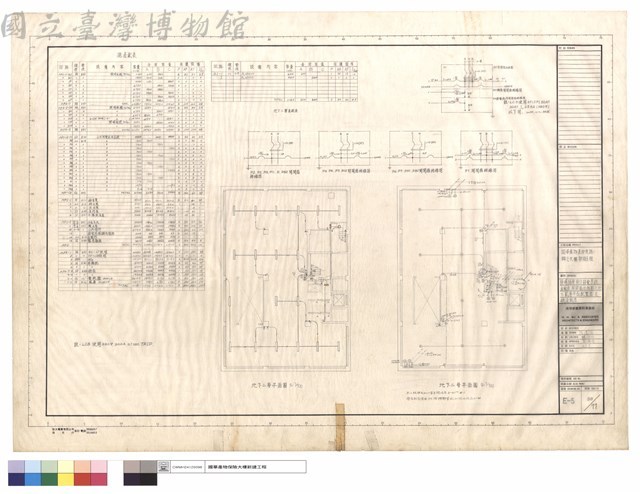 照明、插座、動力、弱電系統負載表、開關箱結線圖之地下貳層平面配置圖及總負載表藏品圖，第1張