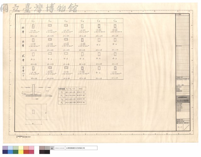 柱筋表,基腳配筋圖藏品圖，第1張