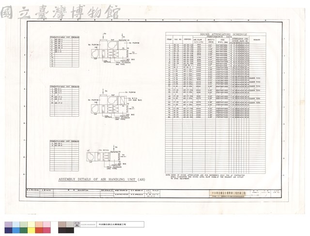 詳細圖(六)空調箱組合型式圖及消音性能規格表藏品圖，第1張