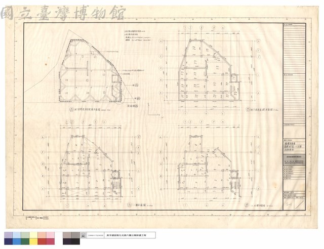 結構平面圖、基礎、地下室、一~三樓及安全設施藏品圖，第1張