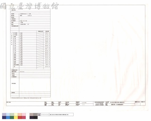 面積計算表、防空避難室檢討表藏品圖，第1張