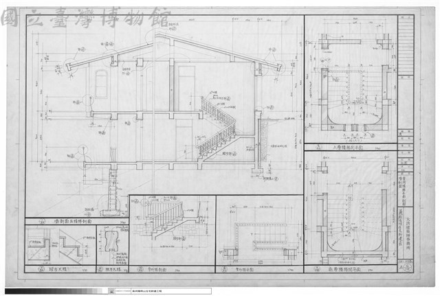 室內樓梯平面剖面牆剖面藏品圖，第1張