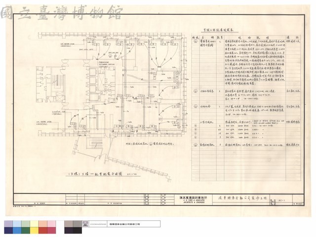 (B棟)三樓－配管配電平面圖.空調工程設備規範表藏品圖，第1張