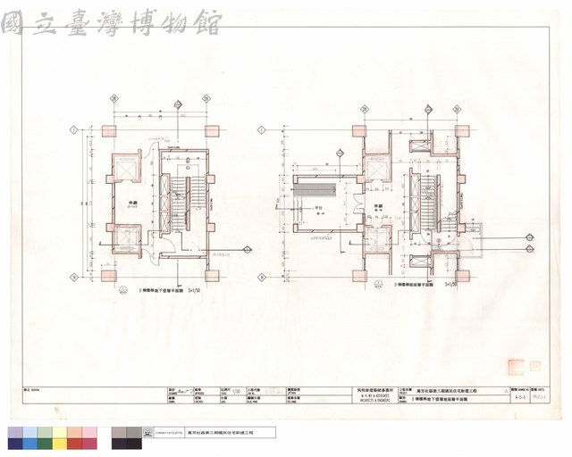 B棟樓梯地下壹層,地面層平面圖藏品圖，第1張