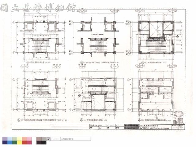 B棟2F~RF、C,G棟3~RF、DEF棟3F~R1F樓梯平面圖藏品圖，第1張