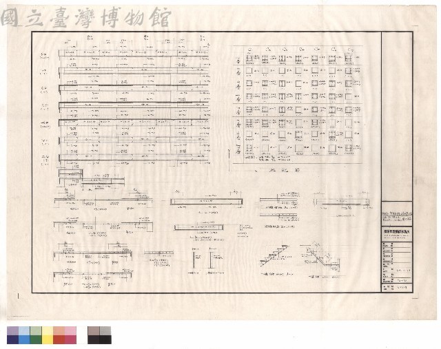 柱、版、梯、b、bw、B2~B7、b1~b4 配筋藏品圖，第1張