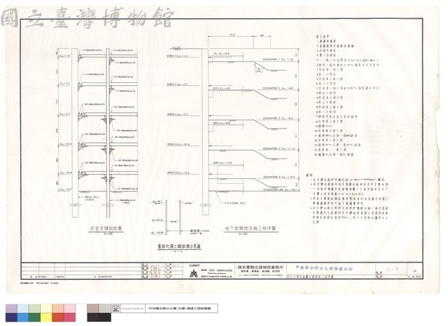 安全支撐剖面圖及開挖施工程序圖藏品圖，第1張