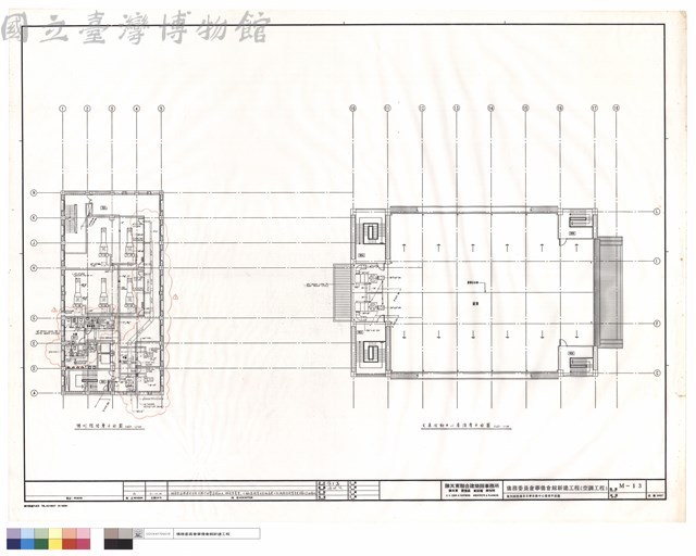 陳列館陸層及文康活動中心屋頂平面圖藏品圖，第1張