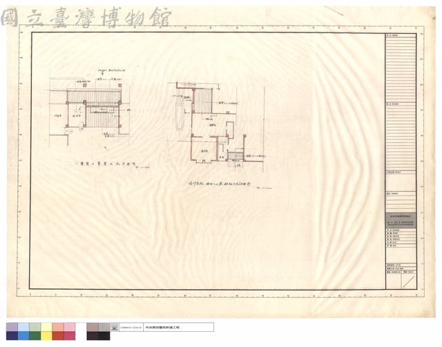 一樓進口寶麗天花平面,急診室進口.南向入口處.鋁板天花平面圖藏品圖，第1張