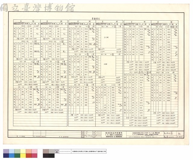 LIST OF REINFORCING STEELS-RETAINING WALL(Ⅰ)藏品圖，第1張
