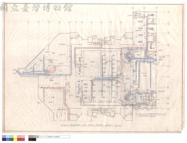 PLAN-BASEMENT AIR DUCT SYSTEM LAYOUT藏品圖，第1張