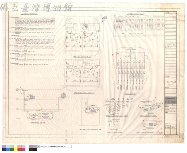 EQUIPMENT SPECIFICATION, ELECTRIC LOAD SCHEDULE, 2 ND FL.PLAN-WIRING LAYOUT,  1 ST FL.PLAN-WIRING LAYOUT, WIRING DIAGRAM, WATER PRPING DIAGRAM, BASEMENT PLAN-WIRING LAYOUT, DETAIL-DUCT CONSTRUCTION & INSULATION, DETAIL-CHECK DAMPER, DETAIL-PIPE INSUL藏品圖，第1張