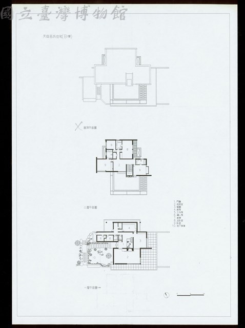 一層、二層、屋頂平面圖(有畫記)藏品圖，第1張