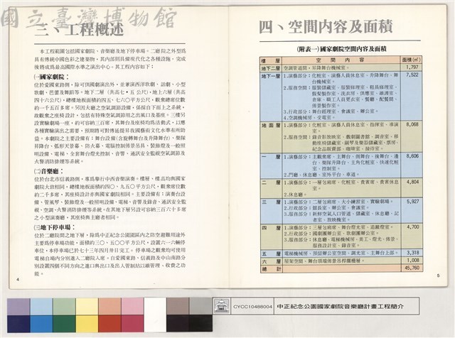 三、工程概述、四、空間內容及面積藏品圖，第1張