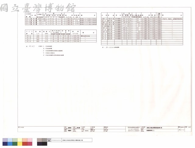 設備規格表(二)藏品圖，第1張