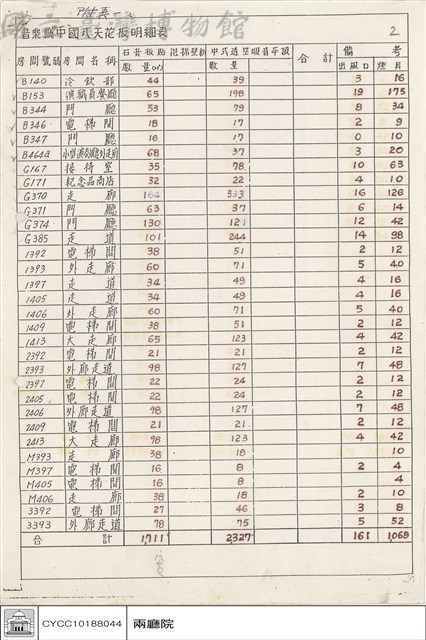 音樂廳中國式天花板明細表藏品圖，第1張