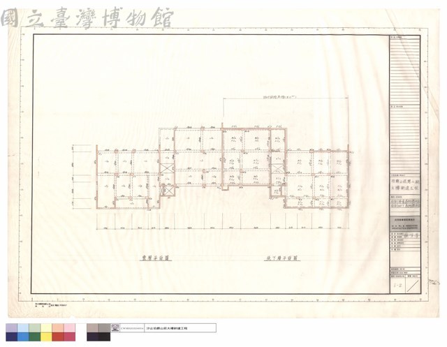 左側第壹層結構平面、右側地下層結構平面藏品圖，第1張