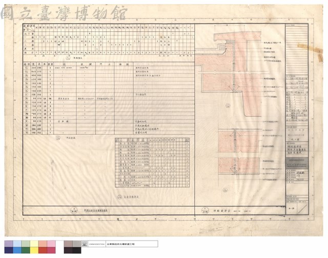 伸縮縫詳圖,門窗五金數量表,浴廁設備表藏品圖，第1張