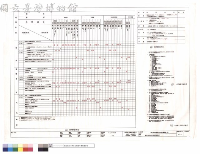 室內外粉刷材料表及特紀事項藏品圖，第1張