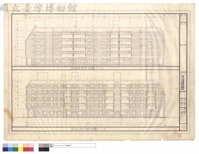 西北向(6m道路)立面圖.東南向(防火巷)立面圖藏品圖，第1張