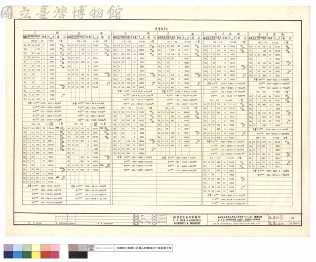 LIST OF REINFORCING STEELS-RETAINING WALL(Ⅱ)藏品圖，第1張